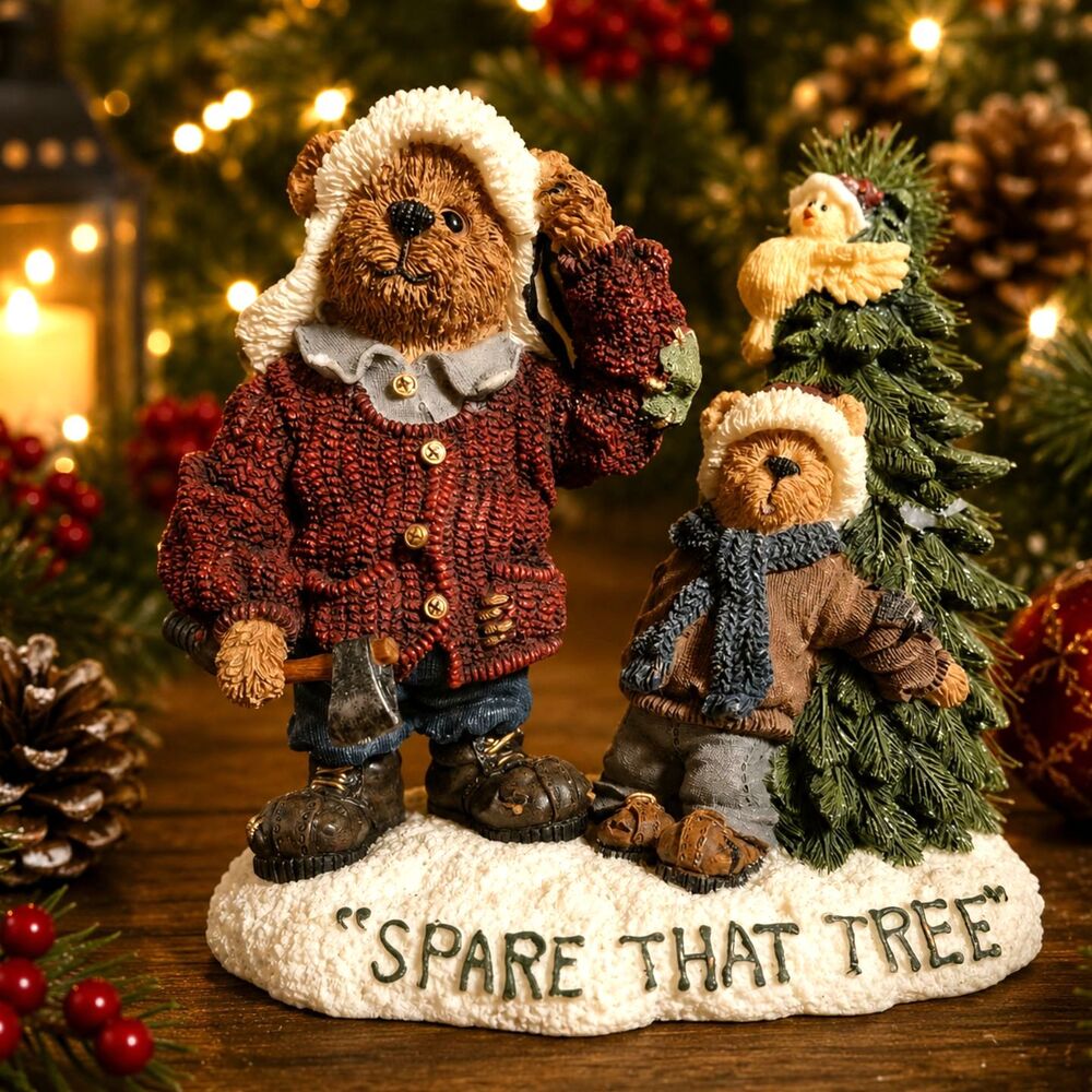 Boyds Bears Bearstone Sherwood Opie Tweet Spare That Tree 228329 Vintage 2000